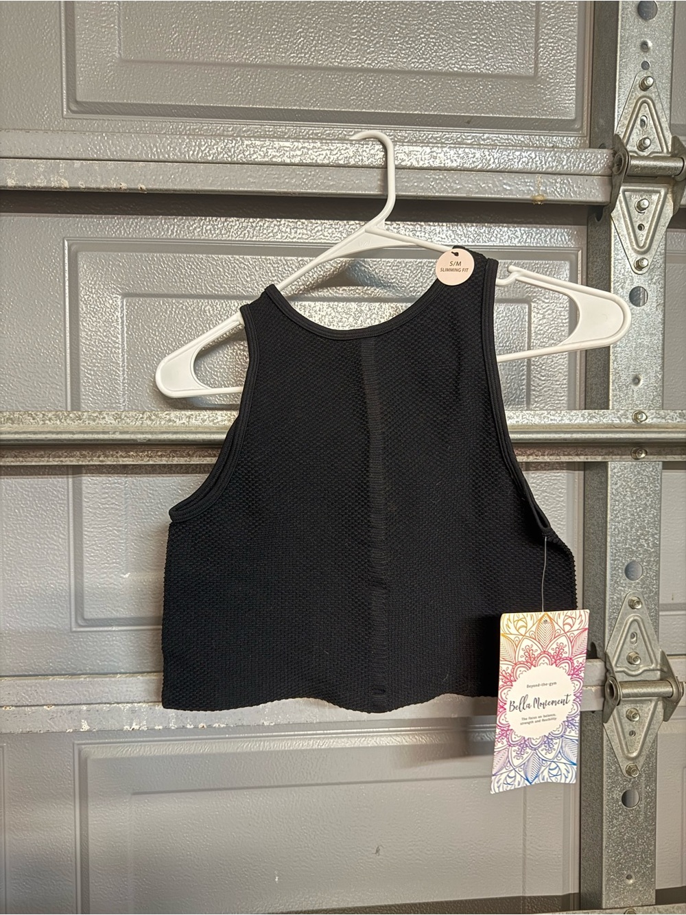 Bella Movement Black Cropped Ribbed Tank